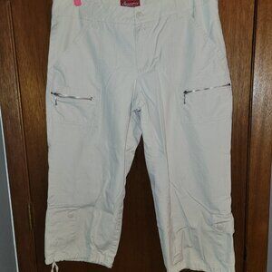 Vintage Y2k Ripstop Cargo Capri Pants Womens Size 16 Tan Spacegirls Khaki